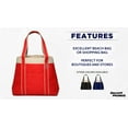 thumbnail image 2 of 6 Donna Polyester Tote Bags Set - Two Tone, Reinforced Straps, Wide Gusset, Everyday Use - Red, 2 of 5