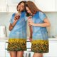 thumbnail image 4 of Disketp Blooming Sunflower Field para Camisón Corto de Manga Corta para Mujeres, Camisón Cómodo con Escote Redondo, Bonito y Confortable, 4 of 6