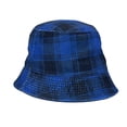 thumbnail image 4 of WITHMOONS Tartan Plaid Bucket Hat - Flannel Lumberjack Packable Fisherman Sun Cap Outdoor Travel Unisex LDB1559 (Blue), 4 of 5