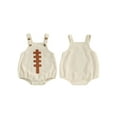 thumbnail image 2 of Elippeo Baby Boys Girls Overalls Sleeveless Football Embroidery Rompers Newborn Summer Fall Outfit 3 6 9 12 Months, 2 of 9