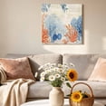 thumbnail image 6 of Canvas Wall Art Ocean Corals Canvas Art Print Summer Beach Coral Sea Stars Retro Texture Pictures Wall Decor for Living Room Bedroom Artwork Decorations Stretched Framed Ready to Hang 8"x8", 6 of 9