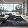 thumbnail image 2 of ODIKA 6'x9' Washable Area Rug Sky Galaxy Cloud Motif With Cosmic Moon And Star Border Starry Flowing Dynamic for Dining Room, Under Table, Office Décor, Non-Slip Chair-Friendly, 2 of 7