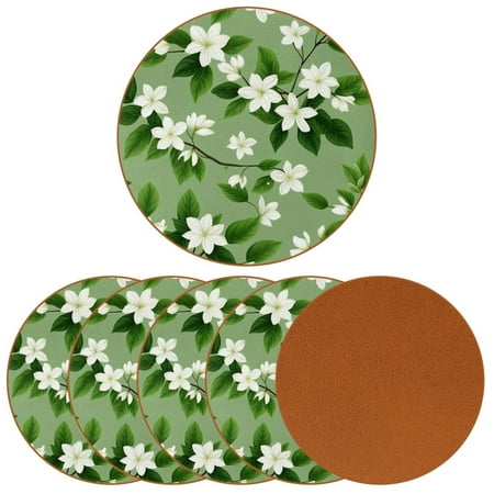 

YZUOUZY Home Decor Table Decor 6 Pcs Round Bar Coasters Lemon Orange White Background