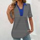 thumbnail image 5 of Tops Cortos para las Mujeres Blusas Impresas Manga Corta Turndown Collar Camiseta, Tops de Blusa para las Mujeres Casual, 5 of 5