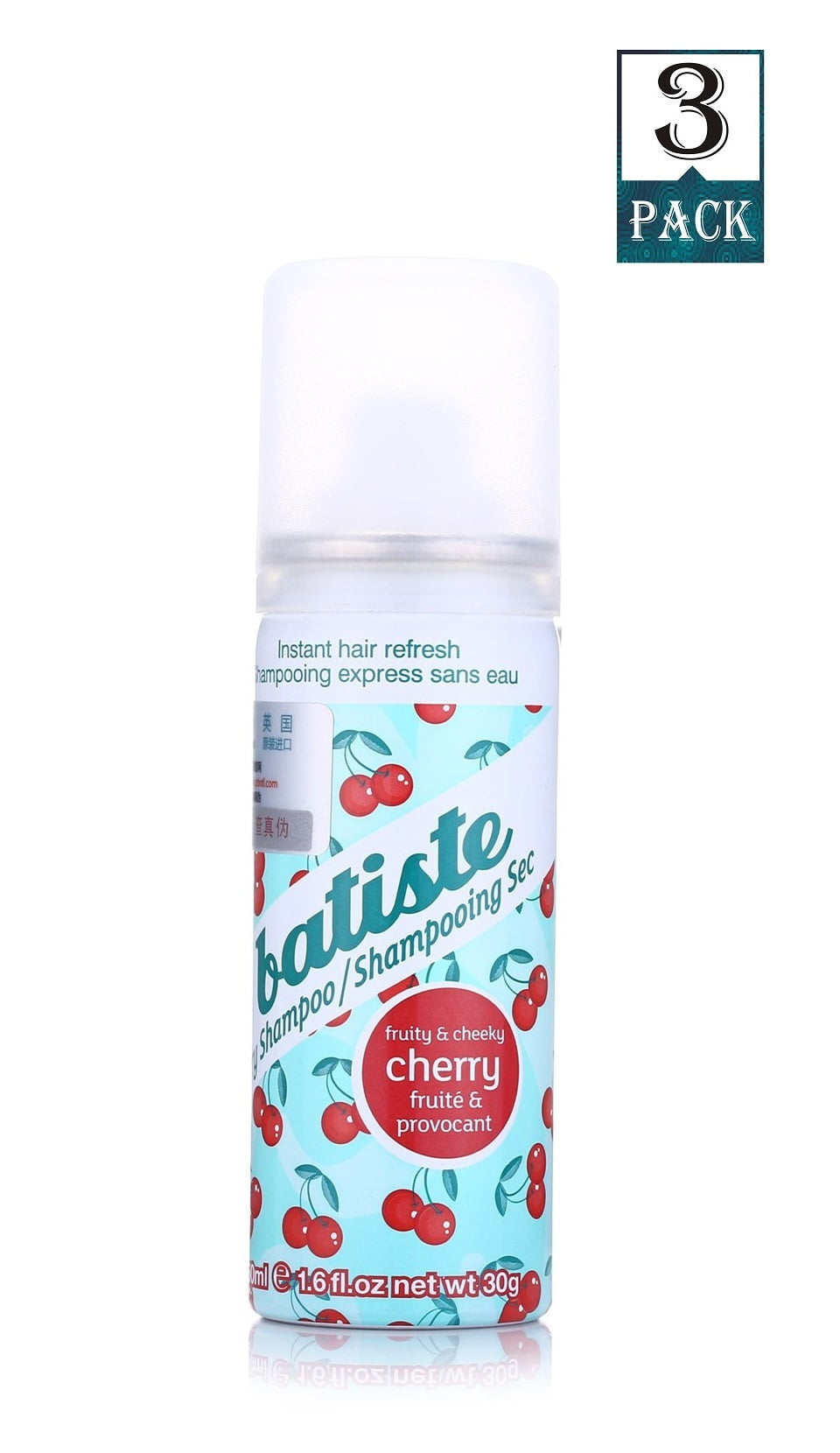 Batiste 1.6 fl oz Dry Shampoo by Batiste Travel Size Cherry (Pack of 3