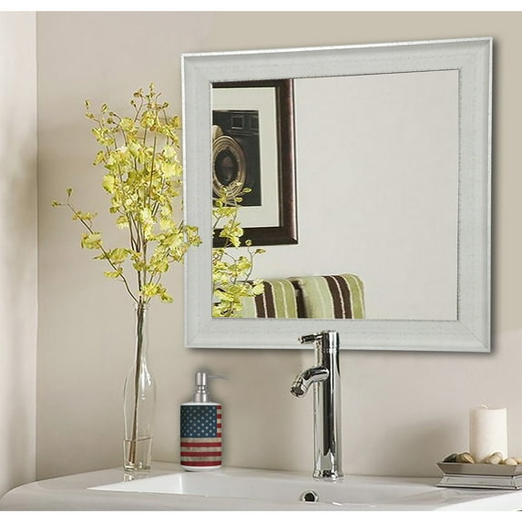 Rayne Mirrors American Made Rayne Vintage White Wall/ Vanity Mirror - White/Silver