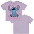 thumbnail image 3 of Disney Lilo and Stitch Girls Short Sleeve T-Shirt- Stitch Girls Tee Sizes 4-16 Lilac, 3 of 5