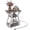 Off White, variant on Sweetcrispy End Table with Charging Station, 3 Tier Side Table with Storage Shelves and USB Ports, Nightstand for Living Room Bedroom, Black
