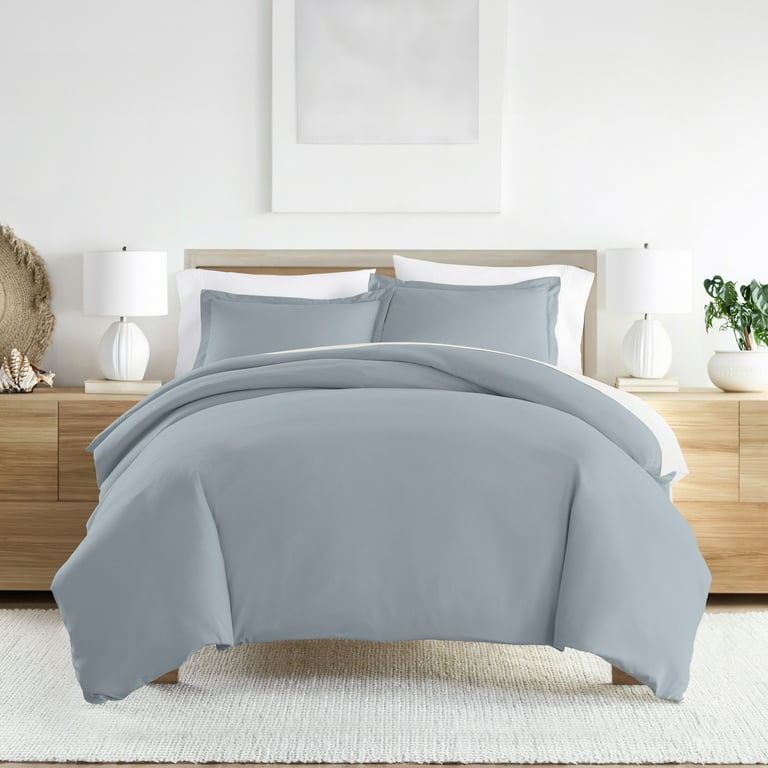 Noble Linens Light Blue Duvet Cover Set, Full/Queen photo 1