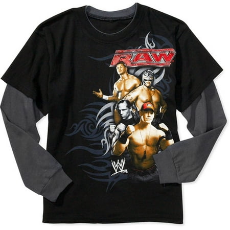 WWE - Boys' RAW Cast Mock-Layer Tee