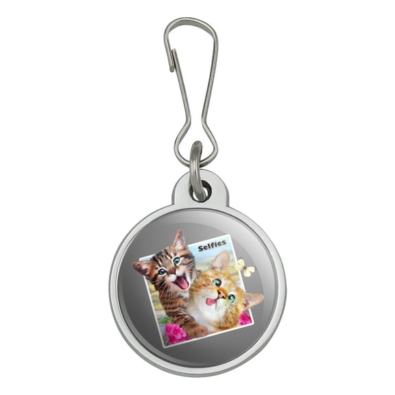 Kittens Selfie Picture Jacket Handbag Purse Luggage Backpack Zipper Pull Charm