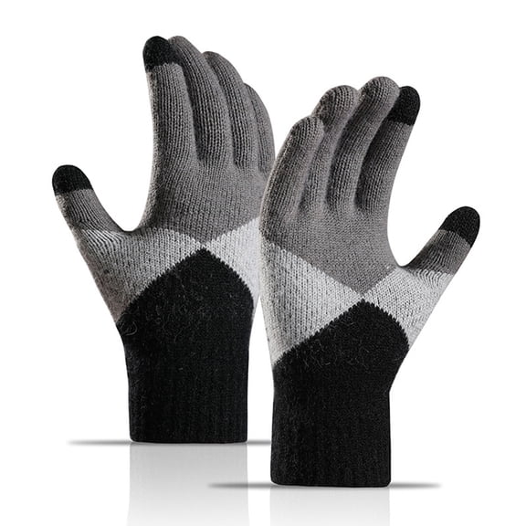 Sales Today Thermal Gloves Warm Gloves GIJNRIUIUA Under $4 Winter Women Keep Warm Touching Screen Knit Gloves Elastic Cuff Soft Full Finger Gloves Mitten Gray Gloves & Mittens