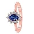 thumbnail image 3 of Mauli Jewels Rings for Women 0.90 Carat Diamond And Oval Shape Blue Topaz Ring 4 Prong 10K Rose Gold, 3 of 6