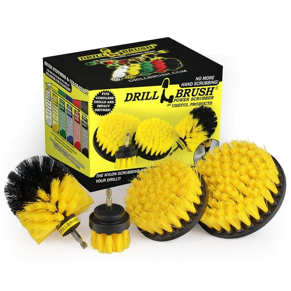 Drill Brush Brosse à Perceuse 4 Pcs en Nylon, Kit de Nettoyage pour Carrelage et Joints de Salle de Bain, Ensemble de Brosses Power Scrubber, Brosse de Perceuse, Accessoire de Perceuse