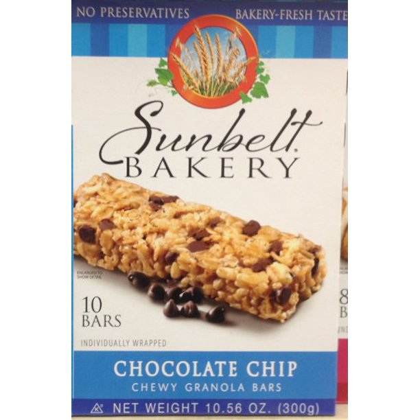 Sunbelt Bakery Chewy Chocolate Chip Granola Bars, 1.1 Ounce Bars, 8