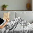 thumbnail image 3 of Mystic Soft Flannel Fleece Throw Blanket, Dreamcatcher Feathers with Sun and Moon Inside Cosmos Image, Cozy Plush for Indoor and Outdoor Use, 50" x 70", Black White, by Ambesonne, 3 of 5