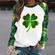 thumbnail image 2 of TaTaai Ladies Long Sleeve Raglan Sweatshirt Crewneck St Patricks Day Print Casual Pullover Loose Fit Holiday Graphic Top Gift, 2 of 5