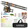 thumbnail image 1 of 2 Piece Fishing Rod and Reel Combo Carbon Fiber Telescopic, 1 of 8