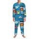 thumbnail image 3 of Fotbe Transportations With Cute Animals Pijama de Hombre con Estampado de Manga Larga, Conjunto de 2 Piezas, Ropa de Dormir Suave y Cómoda con Bolsillos-Small, 3 of 7