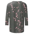 thumbnail image 5 of VBTAPA Summer Tops for Women 2025, Women's Casual Trendy 3/4 Sleeve O-Neck T-Shirts Plus Size Basic Vacation Tops Limited Time Sales Multicolor M, 5 of 6
