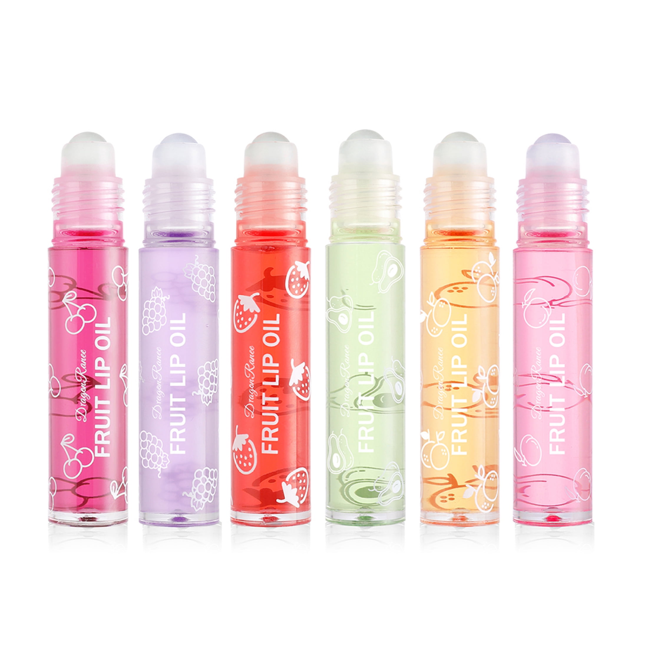 JAWSEU 6pcs 8ml Moisturizing Lip Oil Lip Balm Hydrating Rollon