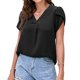 thumbnail image 2 of Moda Mujer Causal V-Cuello Blusa sólida Camiseta de manga corta Tops de verano Fridja ghk3877, 2 of 9