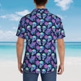 thumbnail image 4 of Pofeuu starry sky Skull flower Print Hawaiian Shirt for Men Sleeves Casual Button Down Summer Beach Dress Shirts T-Shirts,Small, 4 of 7