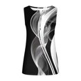 thumbnail image 4 of Qertyioot Womens Petite Plus Printed Button Round Neck Sports Tank Top for Outwear with Bottom Short Top, 4 of 5