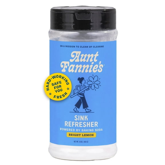 Aunt Fannie's Sink Refresher, Lemon Powder Scrub & Odor Minimizer, 16 Ounce