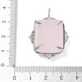 thumbnail image 3 of 5pcs Natural Rose Quartz Pendants Brass Flower Charms Rack Plating Long-Lasting Plated Lead Free & Cadmium Free Platinum 36x26.5x11mm Hole: 3x4.5mm, 3 of 3