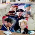 thumbnail image 1 of Manta suave de Kpop Bangtan b-bts Kim JIN SUGA V, manta de tiro para el hogar, dormitorio, cama, sofá, Picnic, viaje, oficina, funda de descanso, 1 of 4