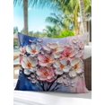thumbnail image 6 of Outdoor Pillows Waterproof, Pink Flowers Abstract Bedding Throw Pillows with Insert for Couch Sofa Bed, Vintage Country Floral Modern Art 16x16 Inch Pillowcases Decorative Patio Pillow Set of 1, 6 of 8
