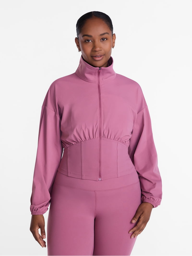 Avia SoftSculpt Corset Jacket, Pink, XL, 75% Nylon, 25% Spandex