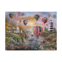 Trademark Fine Art 'Balloons Over Cottage Cove ' Canvas Art by Nicky Boehme