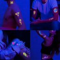 thumbnail image 3 of Pegatinas luminosas para tatuajes temporales, tatuajes fluorescentes, resistentes al agua, araña/Flor, arte corporal para brazo, Bar nocturno, fiesta, 3 of 4