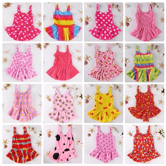 HULKLIFE 1-9Y Baby Girl One Piece Swimsuit Floral Print Swimwear Dress Sunsuit Summer Beachwear Outfit(Random)