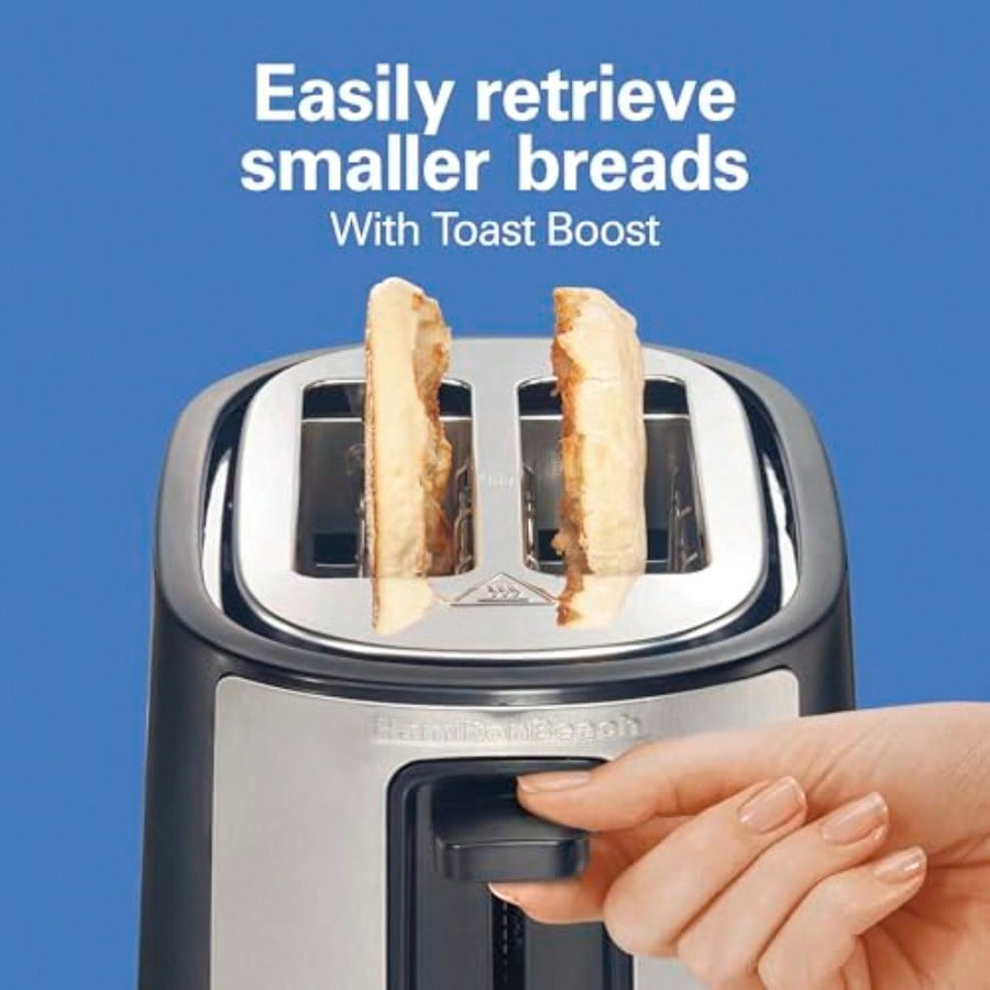2 Slice Extra Wide Slot Toaster with Bagel and Defrost Settings Shade Selector with 7 Browning Levels Toast Boost Auto Shutoff Black and Stainless Steel 22633