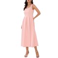 thumbnail image 4 of INSPIRE CHIC Vestido de Cóctel Sin Mangas con Escote Corazón A-Line Plisado Largo XL Rosa, 4 of 6
