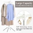 thumbnail image 7 of Yalumo Clothes Drying Rack Foldable, 62 Inch Laundry Drying Rack with3 Rotatable Arms for 27 Hangers, Stainless Steel Drying Rack Clothing, Tripod Drying Clothes Rack for Laundry Room Organization, 7 of 7