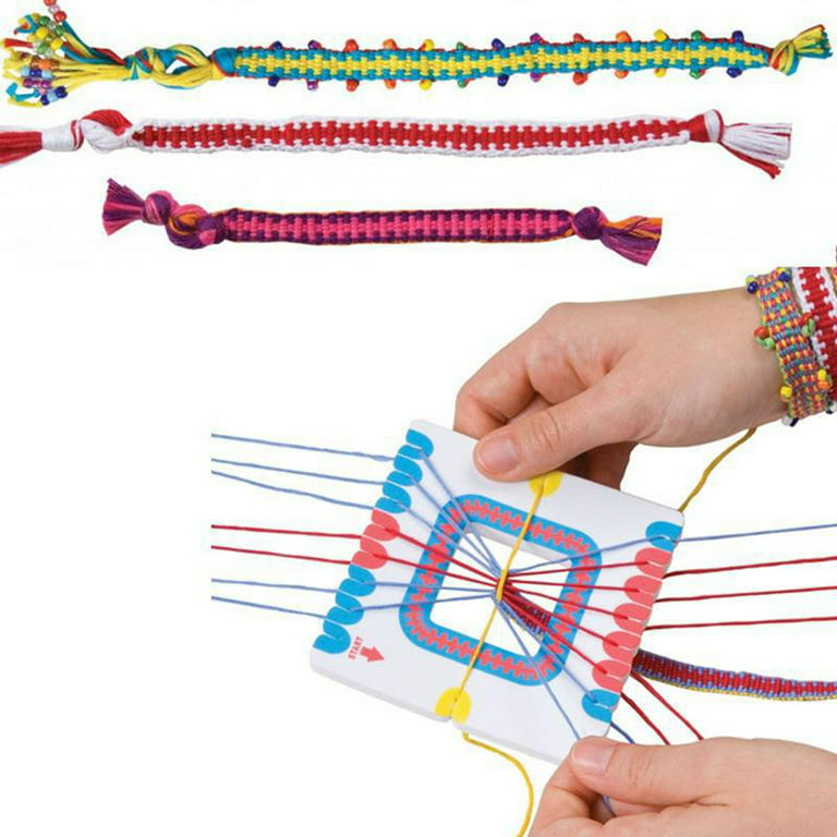Easy Friendship Bracelets with Cardboard Loom - Red Ted Art - Kids Crafts