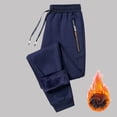 thumbnail image 2 of zaveiop Warm Fleece Joggers Pants Workout Track Sherpa Lined Sweatpants (Blue, XXXXL), 2 of 5