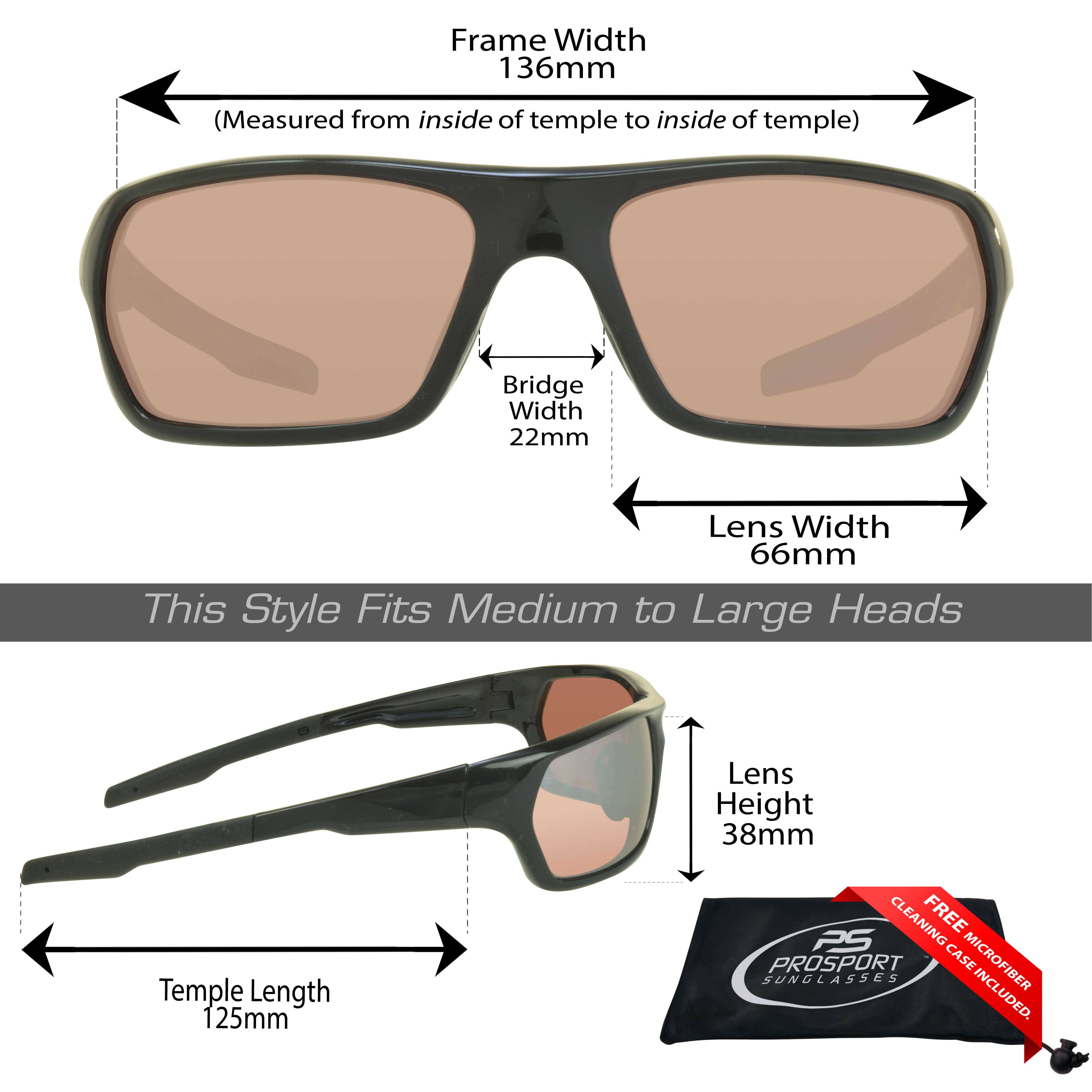 proSPORT Hd Blue Light Blocking Sunglass Men Women High Definition Amber Lens Glossy Black Frame