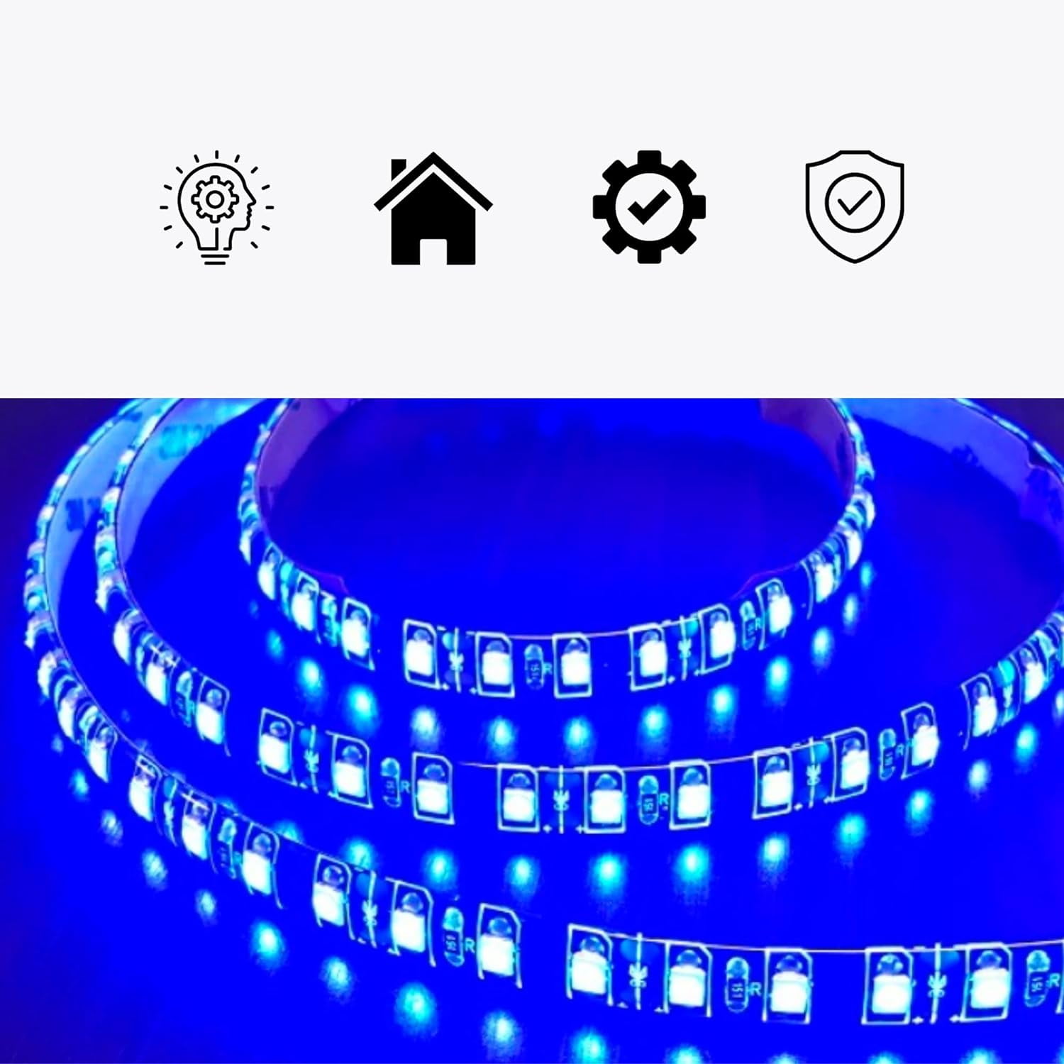 USB LED Light Strip by FLOATING GRIP - Mood Lighting Accent & Gamer Decor for Game Rooms - Fits on Playstation or Xbox - Adhesive Strips, Easy Installation & Removal (0.5 Meter, Blue) 0.5 Meter Blue