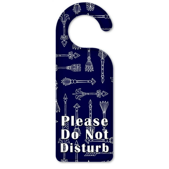 Do Not Disturb Door Knob Hanger Sign - Blue Arrows
