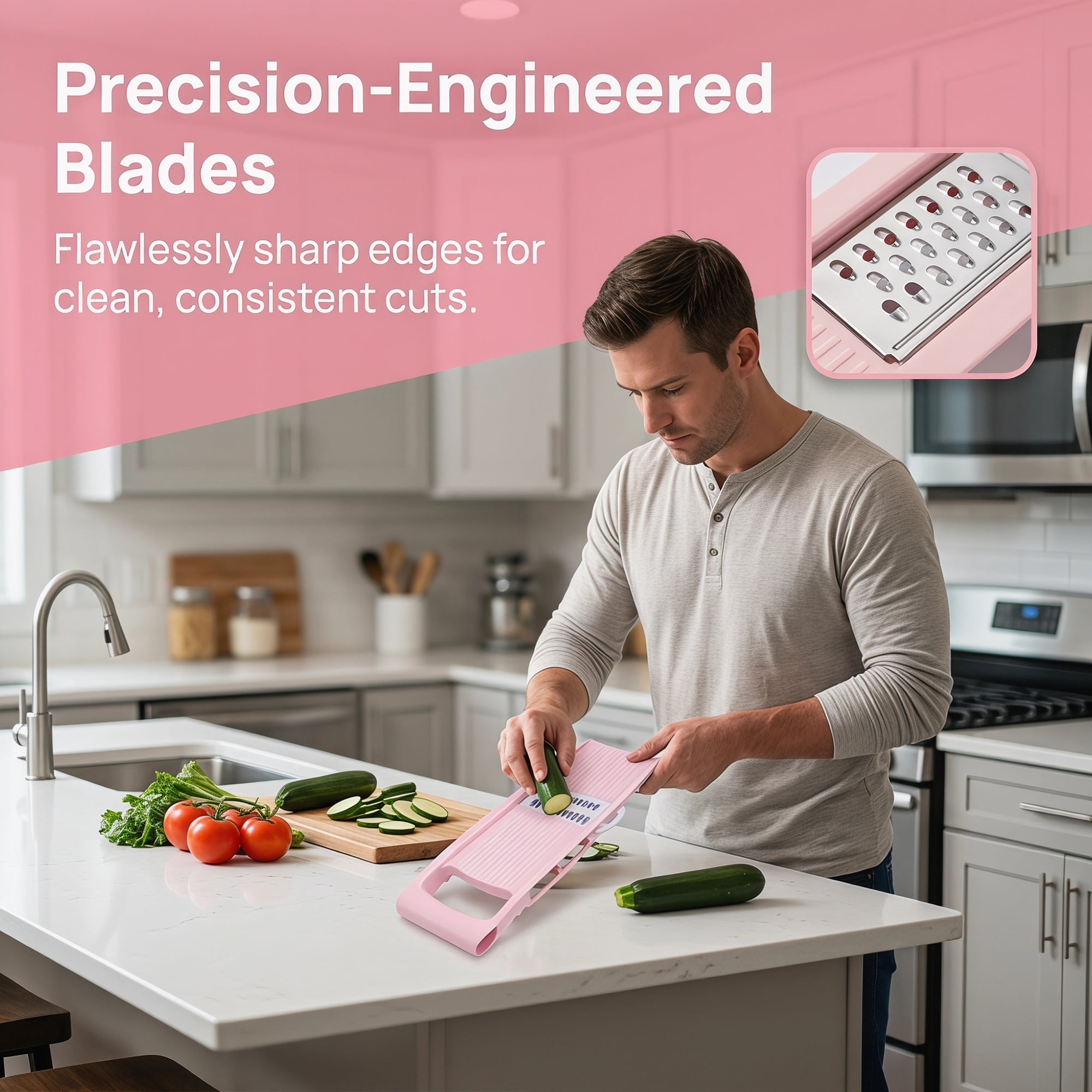 Unique Bargains Professional Mandoline Slicer for Home Chefs 6 in 1(B) 10.9"x3.9"