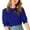 Blue, variant on Njoeus Women's Puff Short Sleeve Basic T-Shirt Crewneck Work Shirts Dressy Blouse Summer Business Casual Tops for Women 3XL-4XL (Available in Plus Size)