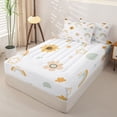 thumbnail image 2 of Erosebridal Cartoon Rainbow Zipper Twin Comforter Sets with Fitted Sheet and 2 Pillowcases,Daisy Flower Print Zipper Bedding Set,Green Yellow,Reversible, 2 of 6