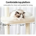 thumbnail image 5 of Cat Tree,Cat Tower for Indoor Cats, 65.4 inches Cat Condo with Perches, Basket, Feeding Bowl Station, Multi-Level Plush Furniture with Scratching Posts, Beige, 5 of 18