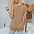 thumbnail image 6 of Mrat Racer Back Tank Tops Womens Women's Fashion Short Sleeve V-Neck Tops Working Uniform Printing Pocket Blouse Tops Racerback Workout Tank Tops for Women S-479 Khaki S, 6 of 6