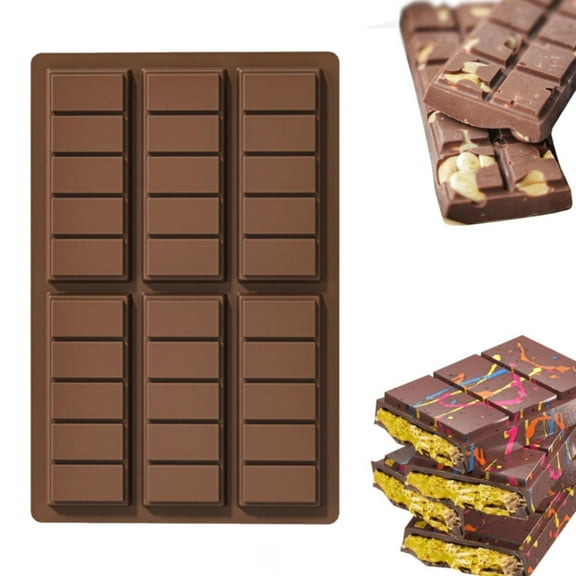 Silicone Chocolate Bar Mold Rectangle Nonstick Soy Wax Melt Tray for Candy Protein Energy Soap DIY Baking Dessert Making,Chocolate Mold,Candle Mold,1PC,A